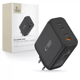 Tech-protect Nc200w-gan 4-port Hálózati Töltő Pd 200w / Qc3.0 Feke-5906302352340 1 kép