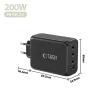 Tech-protect Nc200w-gan 4-port Hálózati Töltő Pd 200w / Qc3.0 Feke-5906302352340 5 kép