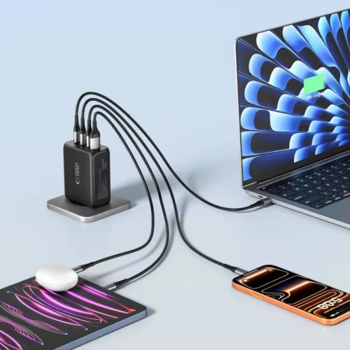 Tech-protect Nc200w-gan 4-port Hálózati Töltő Pd 200w / Qc3.0 Feke-5906302352340 7 kép