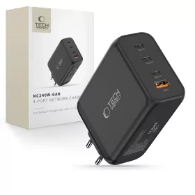 Tech-Protect NC240W-GAN 4-portos hálózati töltő PD 240W / QC3.0 Fe-5906302352364 1 kép
