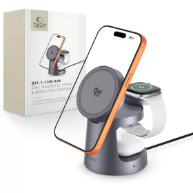 Tech-protect Qi2.2-25w-a48 3in1 Magnetic Magsafe Wireless Charger Dark-5906302352531 1 kép
