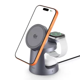 Tech-protect Qi2.2-25w-a48 3in1 Magnetic Magsafe Wireless Charger Dark-5906302352531 2 kép