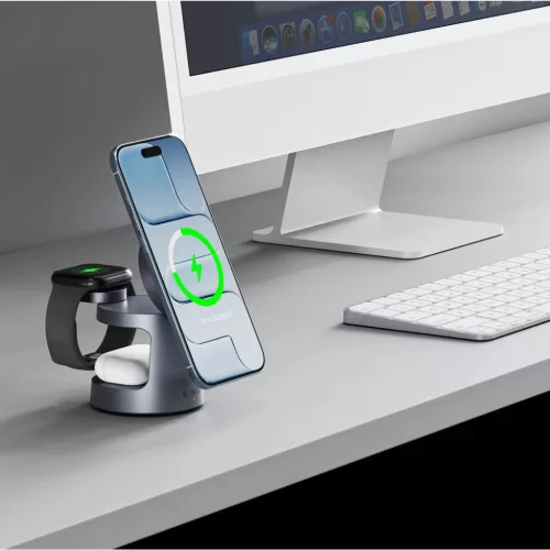 Tech-protect Qi2.2-25w-a48 3in1 Magnetic Magsafe Wireless Charger Dark-5906302352531 9 kép