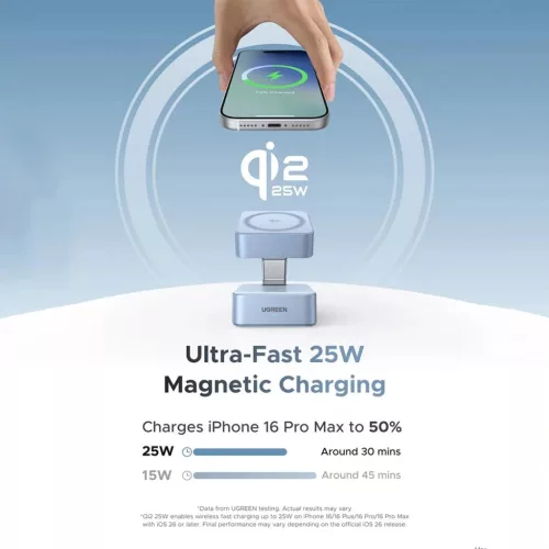 UGREEN W752 2in1 vezeték nélküli töltő állomás, 35W, 3A, 1 x US-6941876293100 9 kép