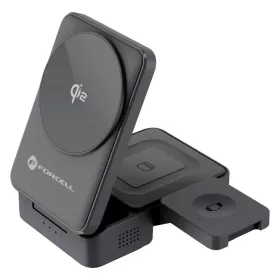   Forcell F-Energy 3 az 1-ben Flex Pro Qi2 MagSafe kompatibilis vezeték nélküli töltő (F-05) ezüst