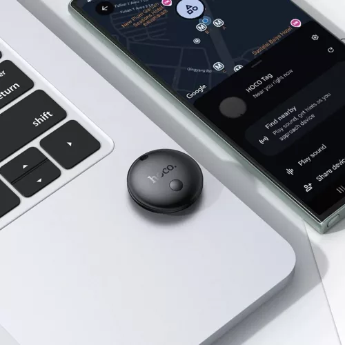 Google Find My Device kompatibilis Hoco E93A nyomkövető fekete-6942007659338 4 kép