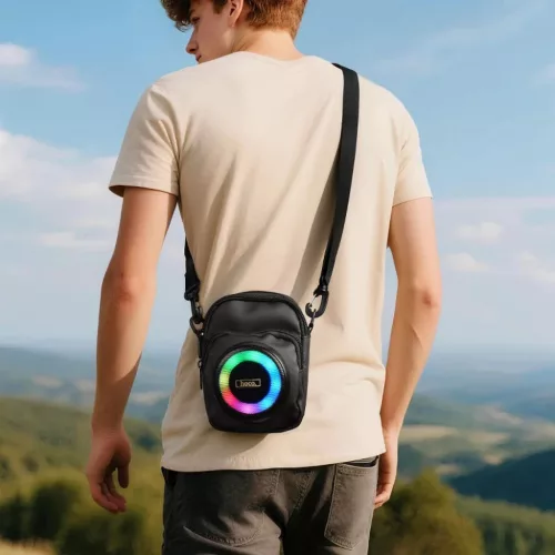 Hoco HC41 Bluetooth hangszóró 8W 3h válltáska formájú 1,5L feket-6942007667869 7 kép