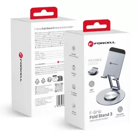  Asztali tartó állvány telefonokhoz/tabletekhez Forcell F-Grip Fold Stand 3 360 szürke
