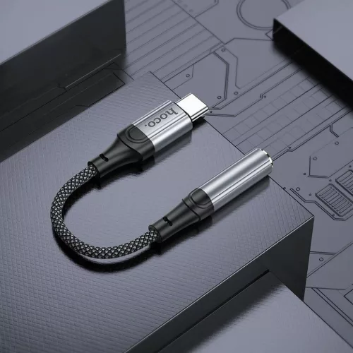 USB-C - 3.5 mm Jack LS36 adapter Hoco, fekete-6942007608886 7 kép