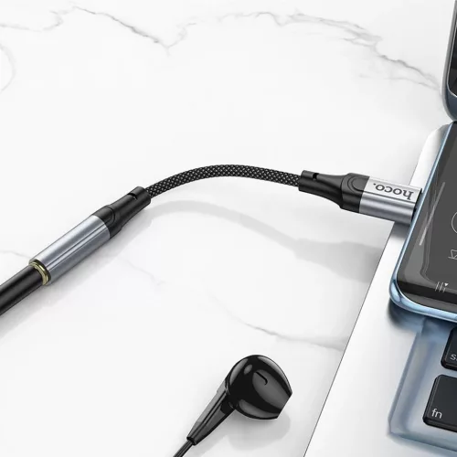 USB-C - 3.5 mm Jack LS36 adapter Hoco, fekete-6942007608886 8 kép