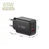 Tech-protect Nca65w-gan 3-portos hálózati töltő Pd 65w / Qc3.0 Fek-5906302336081 6 kép