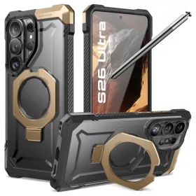   Samsung Galaxy S26 Ultra Supcase UB Grip Mag Magsafe tok Sivatagi/Czárno-Złoty