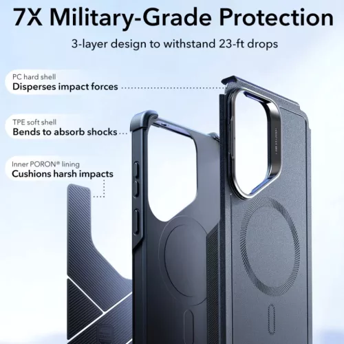 Samsung Galaxy S26 Ultra ESR Cyber Tough Kickstand Magsafe tok, fekete-4894240295816 5 kép