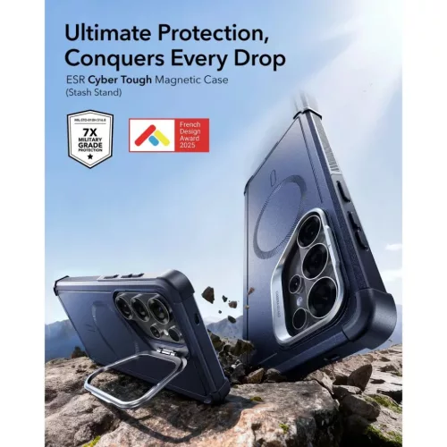 Samsung Galaxy S26 Ultra Esr Cyber Tough Kickstand Magsafe tok, Niebie-4894240295915 3 kép