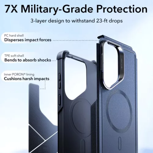 Samsung Galaxy S26 Ultra Esr Cyber Tough Kickstand Magsafe tok, Niebie-4894240295915 4 kép