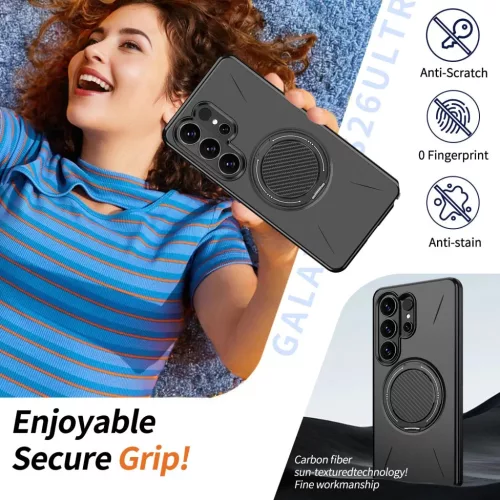 Samsung Galaxy S26 Ultra Magsafe kihajtható támasztékkal TPU + PC H- 5 kép
