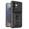Samsung Galaxy S26 Ultra Slide-es Kameravédős TPU + PC Tok (Fekete) ütésálló
