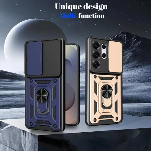 Samsung Galaxy S26 Ultra Slide-es Kameravédős TPU + PC Tok (Fekete)- 3 kép