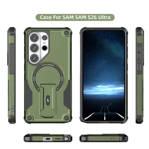 Samsung Galaxy S26 Ultra Armor MagSafe PC + TPU Tok támasztékkal (z�- 2 kép