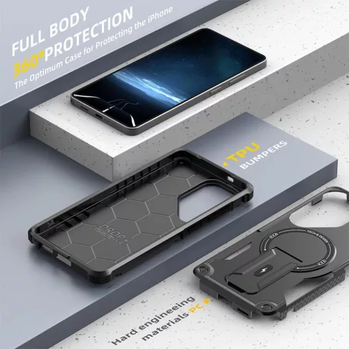 Samsung Galaxy S26 Ultra Armor MagSafe PC + TPU Tok támasztékkal (z�- 4 kép