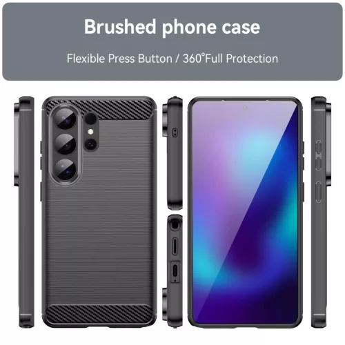 Samsung Galaxy S26 Ultra szénszálas-hatású TPU tok (fekete)- 2 kép