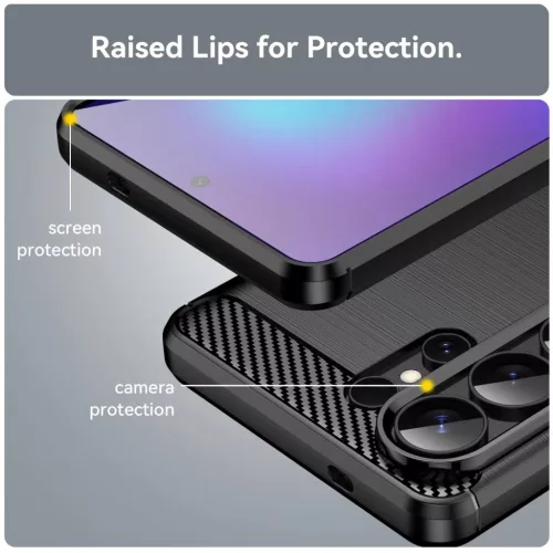 Samsung Galaxy S26 Ultra szénszálas-hatású TPU tok (fekete)- 3 kép