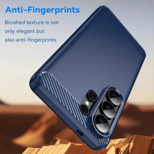 Samsung Galaxy S26 Ultra szénszálas-hatású TPU tok (kék)- 4 kép