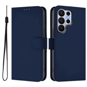 Samsung Galaxy S26 Ultra bőrhatású telefontok csuklópánttal – s- 1 kép