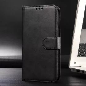 Samsung Galaxy S26 Ultra klasszikus PU bőr fliptok, tok – fekete- 2 kép
