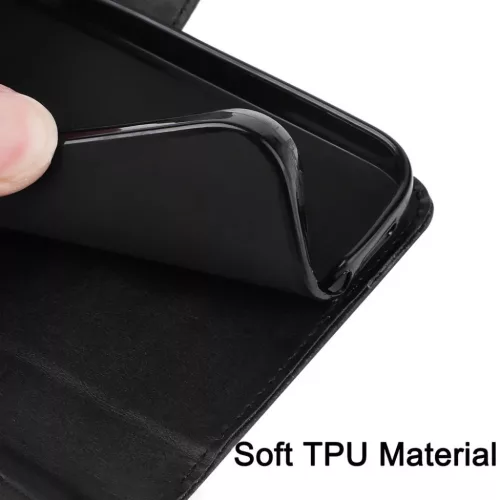 Samsung Galaxy S26 Ultra klasszikus PU bőr fliptok, tok – fekete- 4 kép