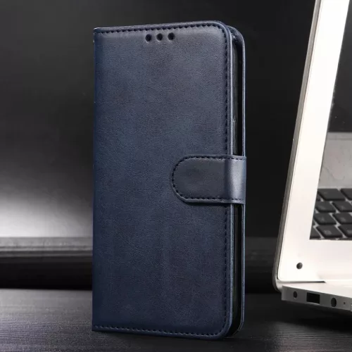 Samsung Galaxy S26 Ultra klasszikus PU bőr fliptok, tok – kék- 4 kép