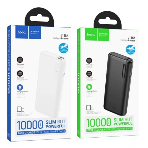 Hoco 10000 mAh 2A J158A fekete Powerbank-6942007662574 6 kép