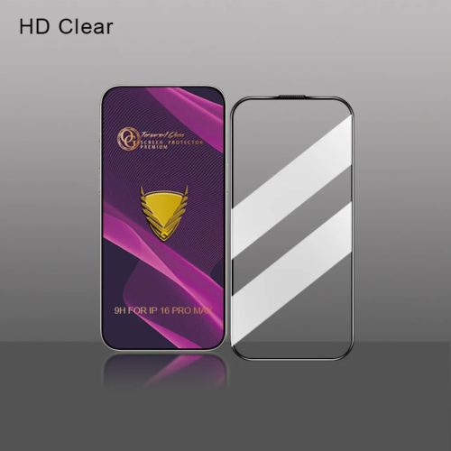 iPhone 17 OG Purple Big Curved kijelzővédő fólia fekete kerettel- 2 kép