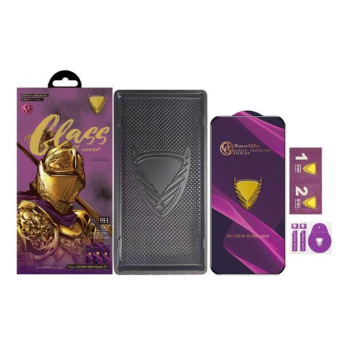 iPhone 17 OG Purple Big Curved kijelzővédő fólia fekete kerettel- 3 kép