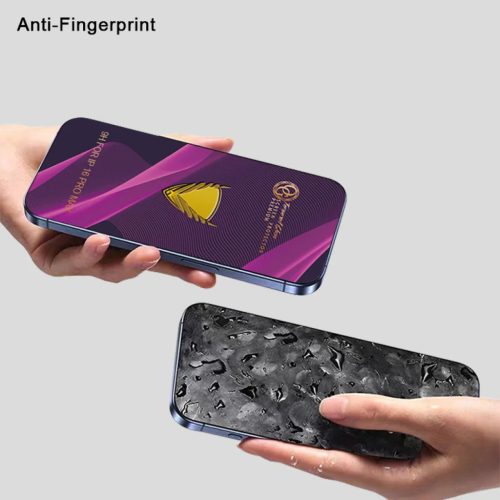 iPhone 17 OG Purple Big Curved kijelzővédő fólia fekete kerettel- 5 kép