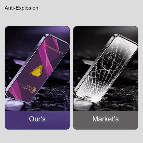 iPhone 17 OG Purple Big Curved kijelzővédő fólia fekete kerettel- 6 kép