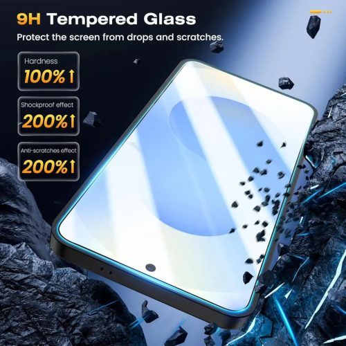 iPhone 17 OG Purple Big Curved kijelzővédő fólia fekete kerettel- 7 kép