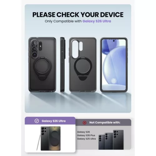 Samsung Galaxy S26 Ultra Supcase Cosmo Mag Magsafe tok, Fagyos Fekete-843439160934 4 kép