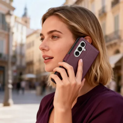 Samsung Galaxy S26 Tech-protect Wallet tok Bordó-5906302390366 6 kép
