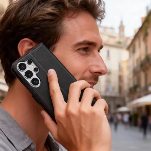 Samsung Galaxy S26 Ultra Tech-Protect Wallet tok, Czarno-Czerwony-5906302390410 5 kép