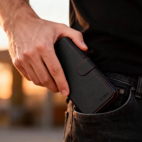 Samsung Galaxy S26 Ultra Tech-Protect Wallet tok, Czarno-Czerwony-5906302390410 6 kép