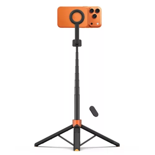 Tech-protect L10s Magsafe Bluetooth Selfie Stick Tripod Black/orange-5906302352807 3 kép