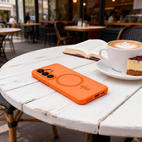 Samsung Galaxy S26 Tech-protect Magmat Magsafe tok Matte Orange / Tok-5906302390748 6 kép