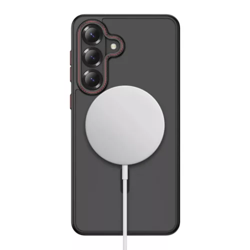 Samsung Galaxy S26+ Plus Magcam Magsafe tok Matt Fekete/Piros-5906302390397 4 kép
