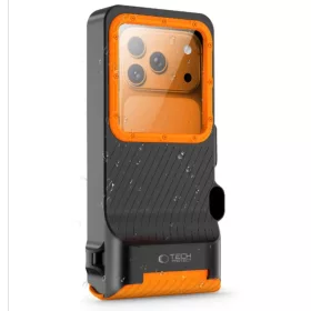 Tech-protect Ipx8 Pro Univerzális Búvár Vízálló Tok Fekete/Naran-5906302353156 2 kép