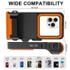 Tech-protect Ipx8 Pro Univerzális Búvár Vízálló Tok Fekete/Naran-5906302353156 5 kép