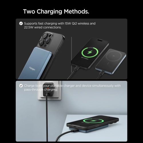 Spigen EA2205MQ Essential MagSafe Power Bank 5000mAh 22.5W Qi2 Türkiz-8800283313260 8 kép