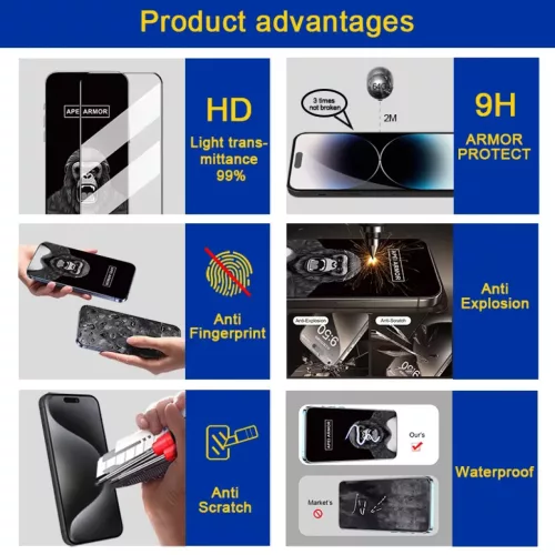 iPhone 17 Pro Max üvegfólia Prémium Apei Armor HD- 3 kép
