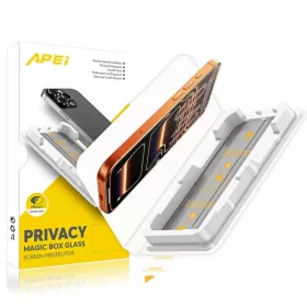   iPhone 17 Pro betekintés gátló üvegfólia Prémium Apei MagicBox Armor Privacy