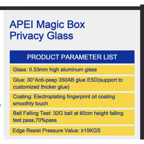 iPhone 17 Pro betekintés gátló üvegfólia Prémium Apei MagicBox A- 6 kép